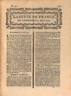 Gazette de France Freitag 25. Mai 1764