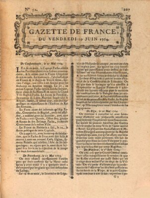 Gazette de France Freitag 29. Juni 1764