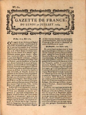 Gazette de France Montag 30. Juli 1764