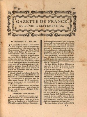 Gazette de France Montag 10. September 1764