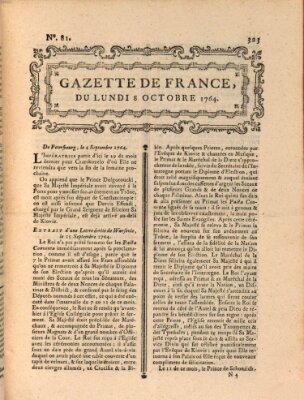 Gazette de France Montag 8. Oktober 1764