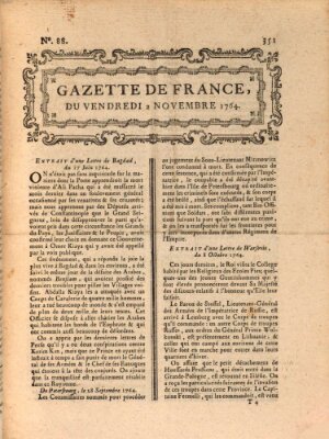 Gazette de France Freitag 2. November 1764