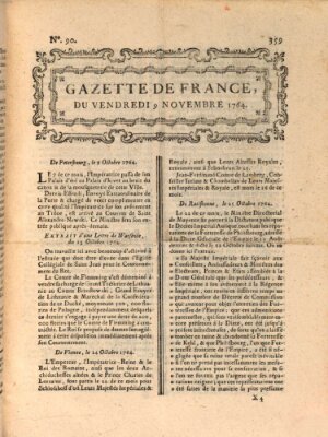 Gazette de France Freitag 9. November 1764