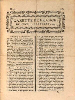 Gazette de France Montag 12. November 1764