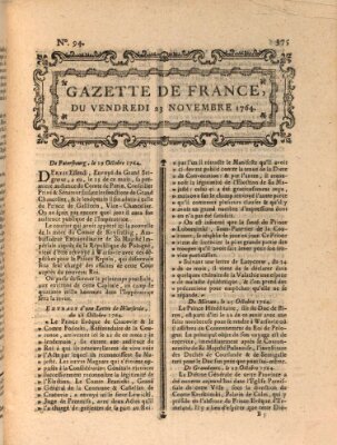 Gazette de France Freitag 23. November 1764