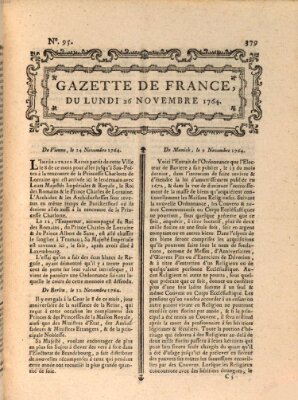 Gazette de France Montag 26. November 1764