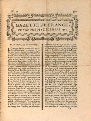 Gazette de France Freitag 7. Dezember 1764