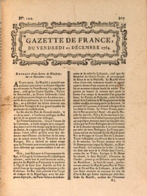 Gazette de France Freitag 21. Dezember 1764