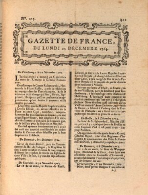 Gazette de France Montag 24. Dezember 1764