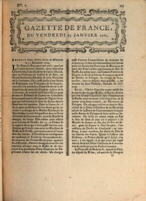 Gazette de France Freitag 25. Januar 1765