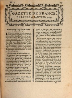 Gazette de France Montag 28. Januar 1765