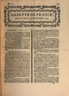 Gazette de France Montag 4. Februar 1765