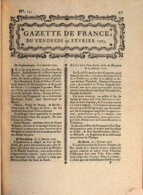 Gazette de France Freitag 22. Februar 1765