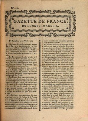 Gazette de France Montag 11. März 1765