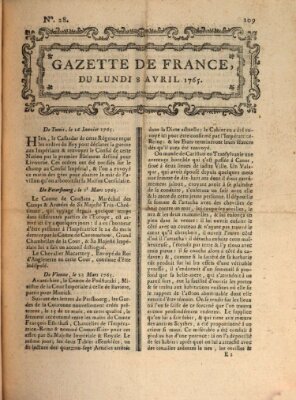 Gazette de France Montag 8. April 1765