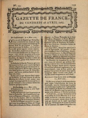 Gazette de France Freitag 26. April 1765