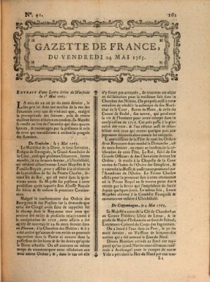 Gazette de France Freitag 24. Mai 1765