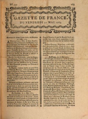 Gazette de France Freitag 31. Mai 1765