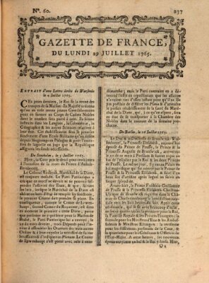 Gazette de France Montag 29. Juli 1765