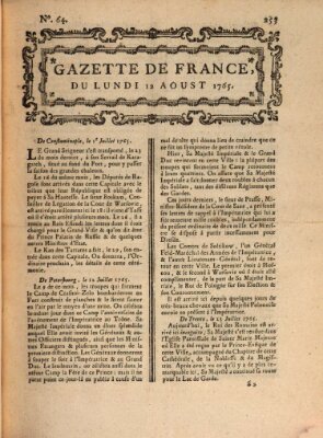 Gazette de France Montag 12. August 1765