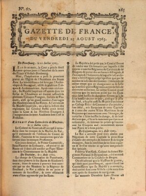 Gazette de France Freitag 23. August 1765