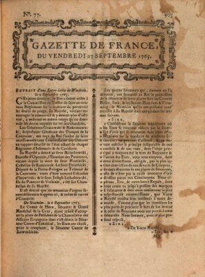 Gazette de France Freitag 27. September 1765