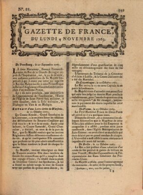 Gazette de France Montag 4. November 1765