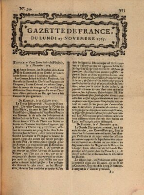 Gazette de France Montag 25. November 1765