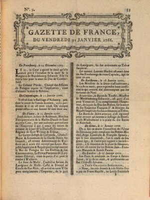 Gazette de France Freitag 31. Januar 1766