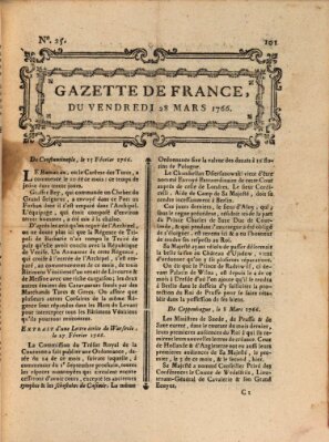 Gazette de France Freitag 28. März 1766