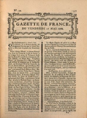 Gazette de France Freitag 16. Mai 1766