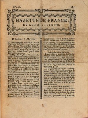 Gazette de France Montag 9. Juni 1766