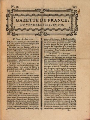 Gazette de France Freitag 20. Juni 1766