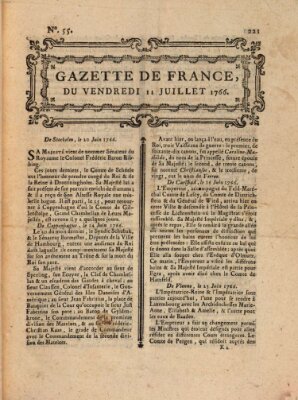 Gazette de France Freitag 11. Juli 1766