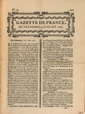 Gazette de France Freitag 25. Juli 1766