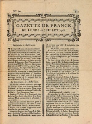 Gazette de France Montag 28. Juli 1766