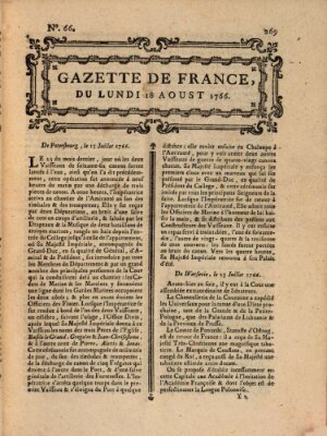 Gazette de France Montag 18. August 1766