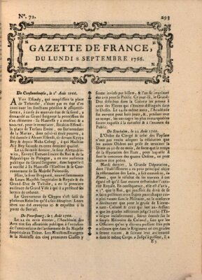 Gazette de France Montag 8. September 1766