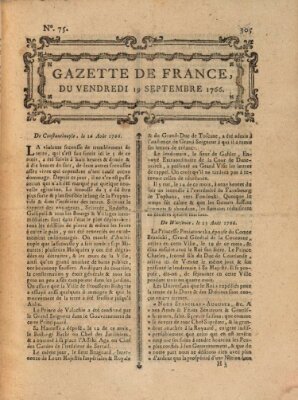 Gazette de France Freitag 19. September 1766