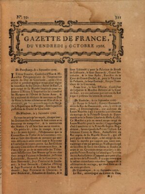 Gazette de France Freitag 3. Oktober 1766