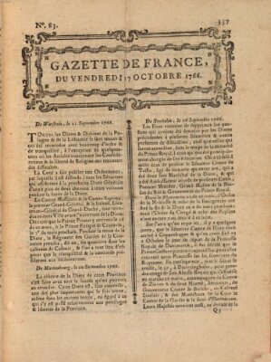 Gazette de France Freitag 17. Oktober 1766