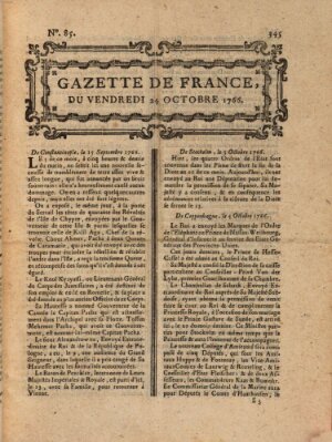 Gazette de France Freitag 24. Oktober 1766