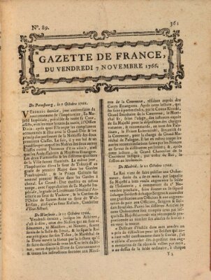 Gazette de France Freitag 7. November 1766