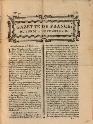 Gazette de France Montag 10. November 1766