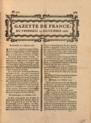 Gazette de France Freitag 14. November 1766