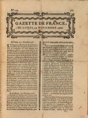 Gazette de France Montag 24. November 1766