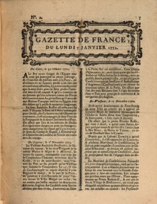 Gazette de France Montag 7. Januar 1771