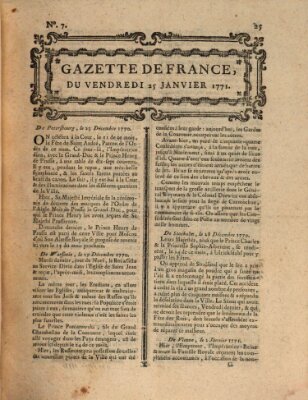 Gazette de France Freitag 25. Januar 1771