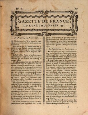 Gazette de France Montag 28. Januar 1771