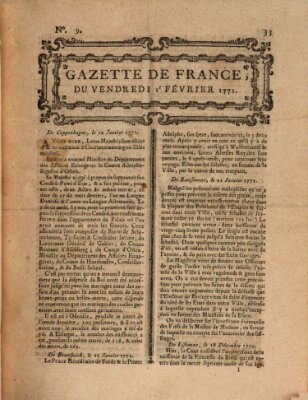 Gazette de France Freitag 1. Februar 1771